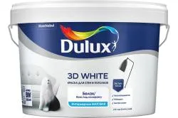 Краска DULUX 3D WHITE для стен и потолков, матовая, база A сверх белая 2.5л.