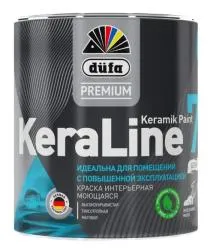 Краска для стен и потолков моющаяся Düfa Premium KeraLine Keramik Paint 7 матовая белая база 1 0,9 л