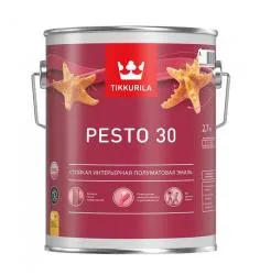 Эмаль TIKKURILA EURO PESTO 30 алкидная для внутренних работ полуматовая баз А (2,7л)...